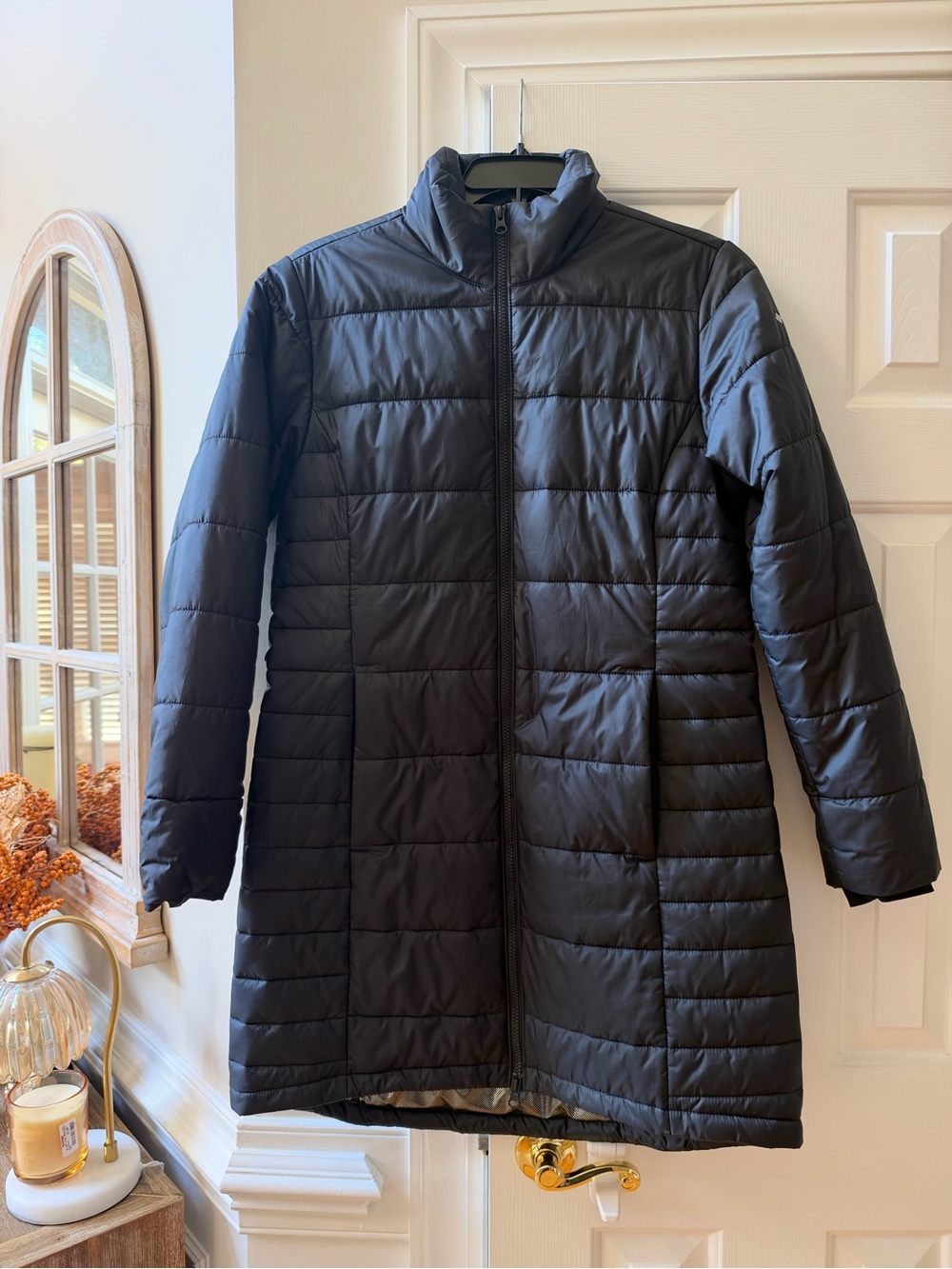 Columbia Black Quilted Mid-Length Puffer Jacket
